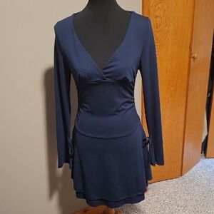 SHEIN Deep Blue Long Sleeve Dress